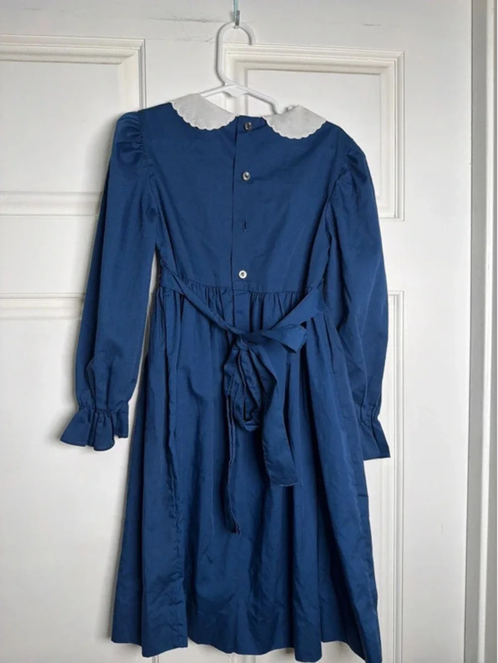 Polly Flinders Navy Smocked Vintage Dress 7